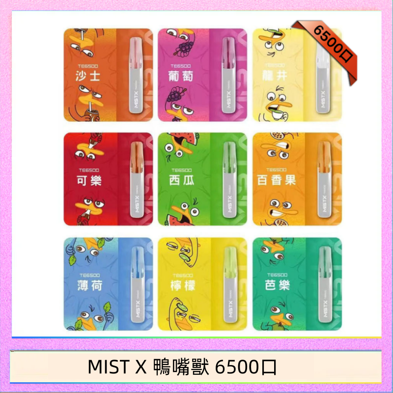 MIST X 鴨嘴獸 6500口一次性拋棄式電子煙｜陶瓷芯更穩定